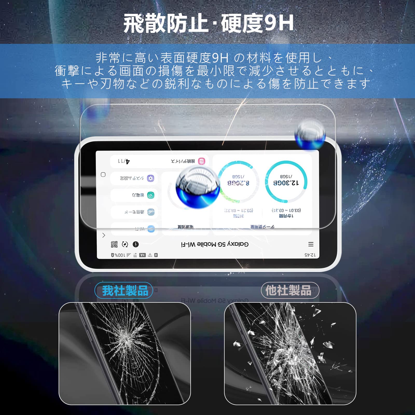 Amazon | 【2枚】Galaxy 5G Mobile Wi-Fi SCR01 ガラスフィルム